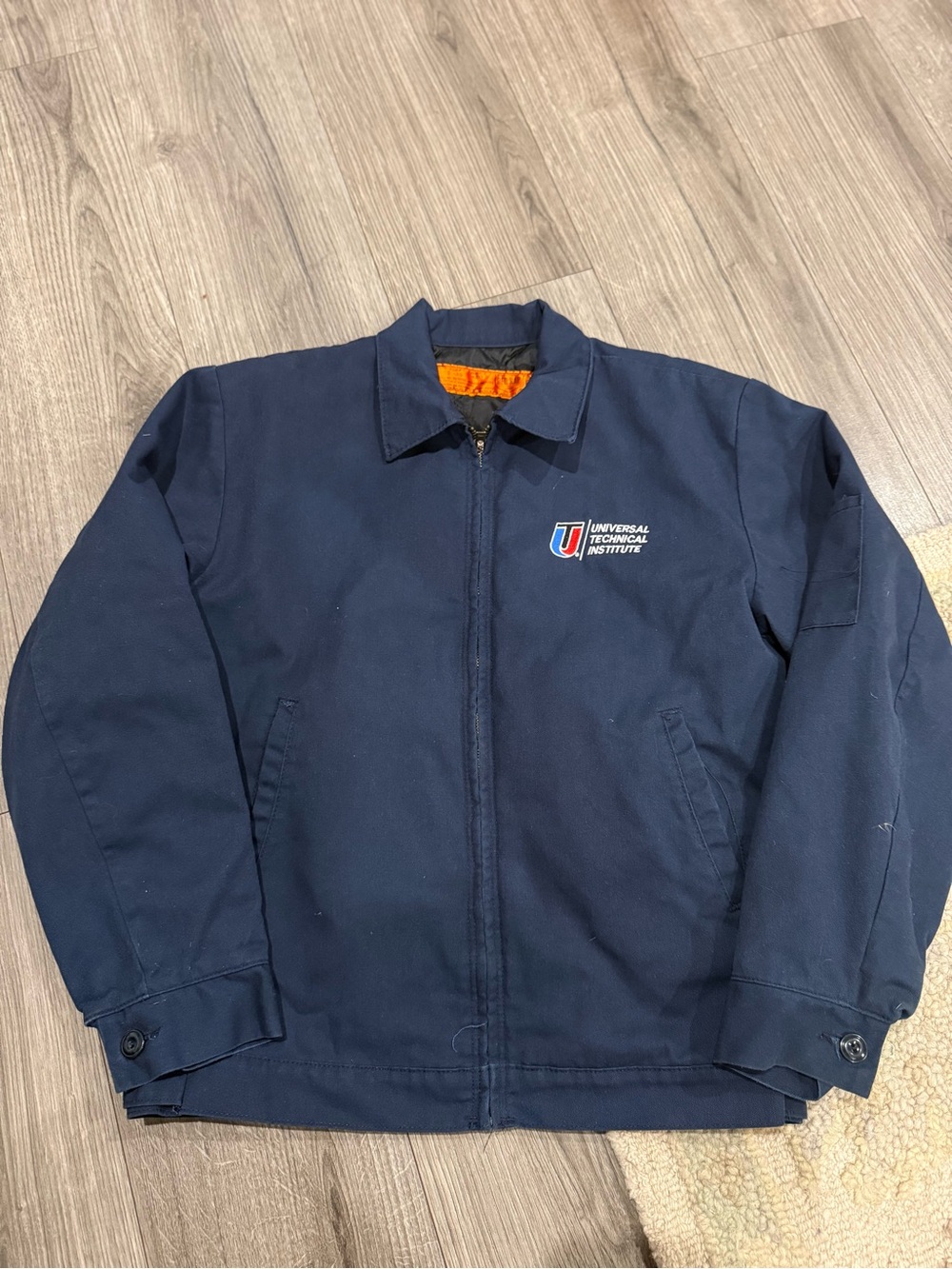 Red Kap Men's Small Navy Work Jacket Quilted Lining Technical Institute